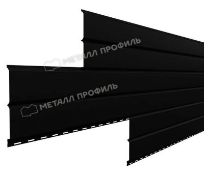 Металлический сайдинг Lбрус-15х240 (VikingMP E-20-9005-0.5) Черный темный от производителя  Металл Профиль по цене 1 550 р